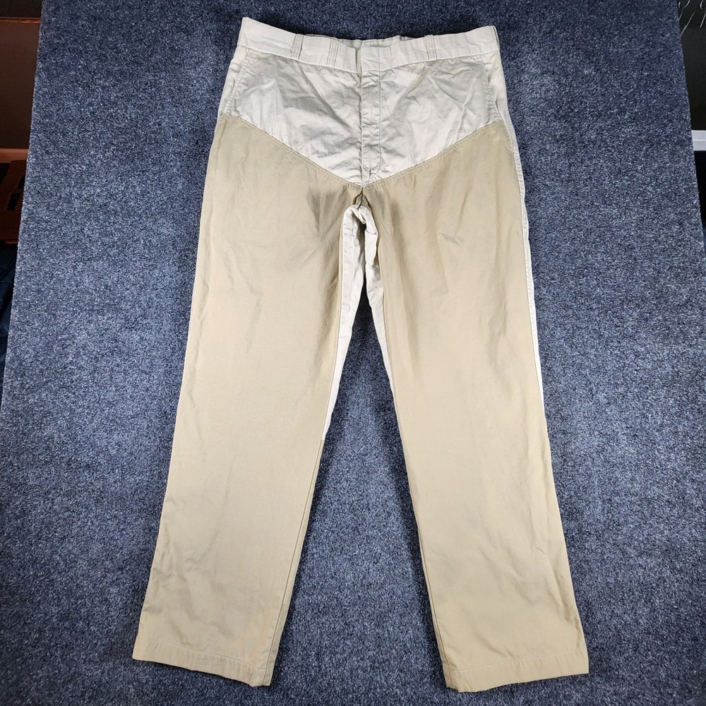 LL Bean Upland Brair Field Pants Mens 38 Tan Nylon Patch Made in USA E919‎